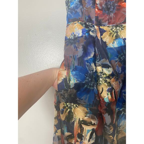 AIDAN MATTOX DRESS GOWN 10 MOTHER OF THE BRIDE FALL WEDDING GUEST LONG FLORAL - Picture 9 of 16